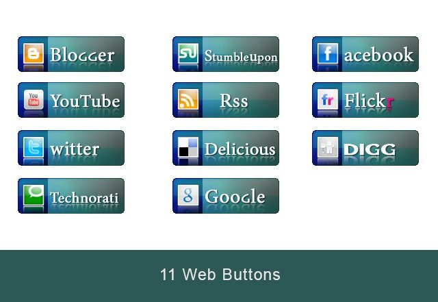 11 Social web buttons