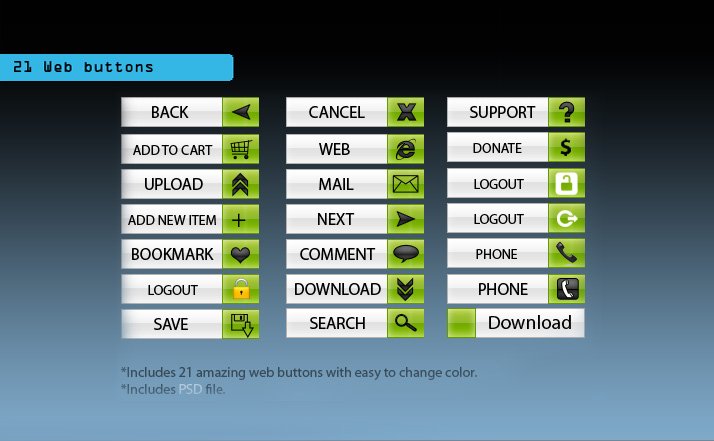 21 Web Buttons
