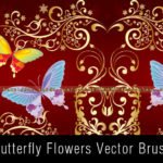 Butterfly Flowers Vector Brush