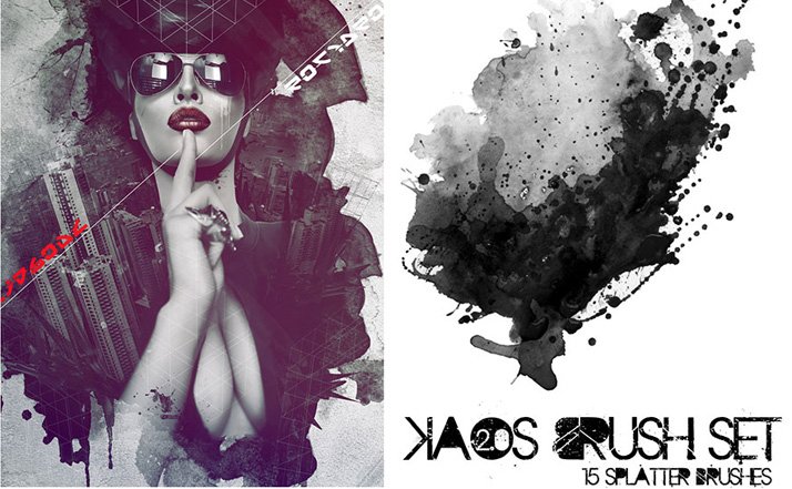 Kaos Splatter Photoshop Brushes